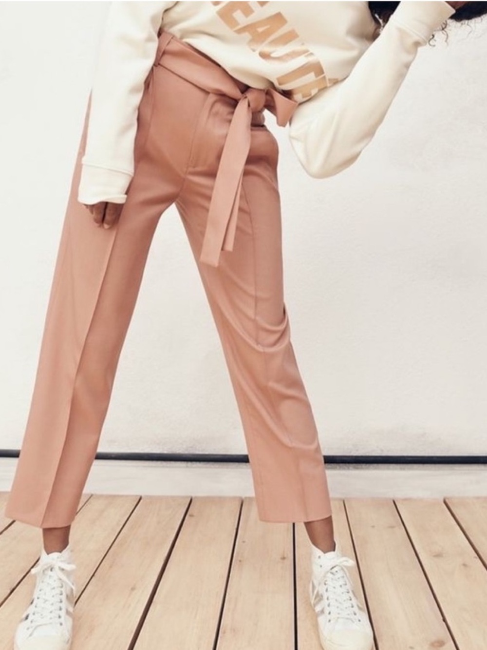 J.Crew Collection Women’s Blush Pink Wool Tie-Waist Pants Size 6 NWT
